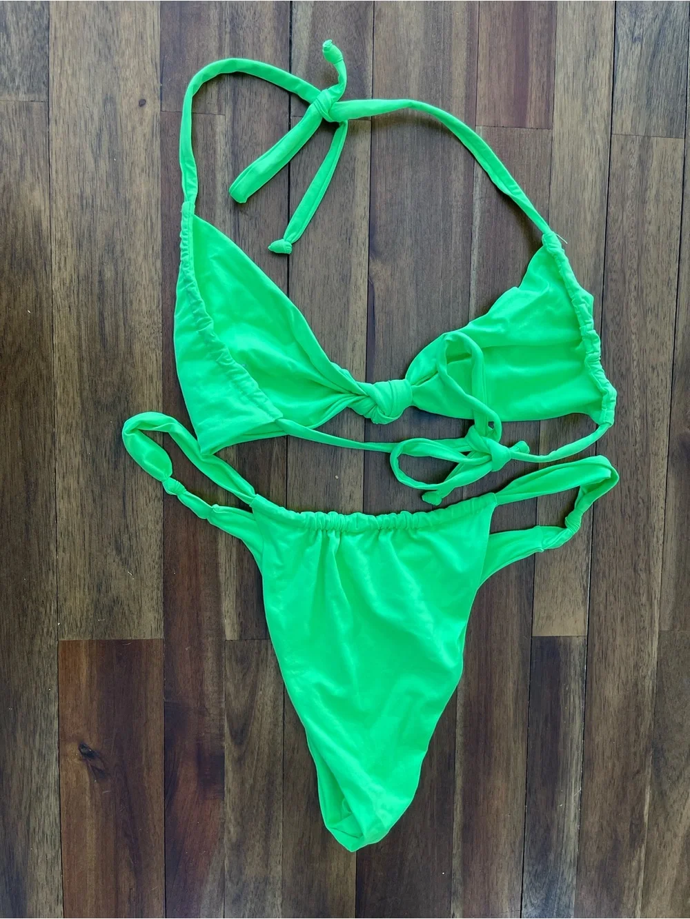 Frankie’s Bikinis neon green bikini set